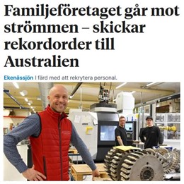 Vi levererar nu en miljonorder till Australien