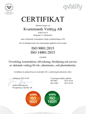 Vi är nu ISO-certifierade